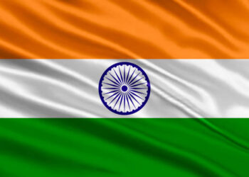 India flag design. Waving Indian flag made of satin or silk fabric. Vector Illustration.