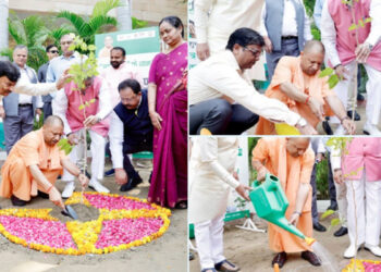 विश्व पर्यावरण दिवस पर बेल का पौधा रोपकर सीएम योगी ने ‘एक पेड़ मां के नाम’ अभियान की शुरुआत की