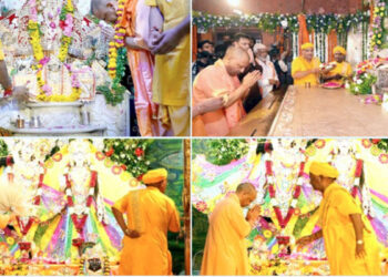 श्रीकृष्ण जन्माष्टमी पर मथुरा पहुंचे सीएम योगी, श्रद्धालुओं को दिया धर्मपथ पर चलने का संदेश
