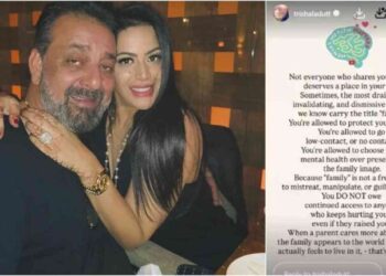 संजय दत्त की बेटी त्रिशाला दत्त का ‘क्रिप्टिक पोस्ट’, मेंटल हेल्थ को लेकर परिवार पर उठाए सवाल