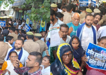 हैदर कैनाल में पुल निर्माण पर बस्तीवासियों का विरोध