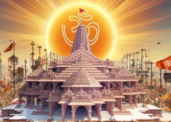 अभिजीत मुहूर्त में केसरिया ध्वज का आरोहण, शंखनाद और पुष्पवृष्टि के बीच गूंजेगा वैदिक वैभव