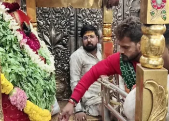 चुनाव परिणाम से पहले खेसारी लाल पहुंचे मां विंध्यवासिनी के दरबार