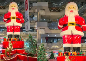 लखनऊ में 30 फीट का ऊंचा सांता क्लॉज बना आकर्षण का केंद्र