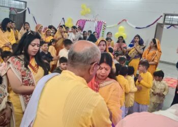 ग्रुप केन्द्र, केरिपुबल अमेठी में बसंत पंचमी पर किया गया सरस्वती पूजा आयोजन