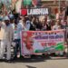 कांग्रेसियों ने लम्भुआ में निकाली पदयात्रा