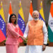पीएम मोदी और वेनेजुएला की कार्यवाहक राष्ट्रपति डेल्सी रोड्रिगेज के बीच वार्ता
