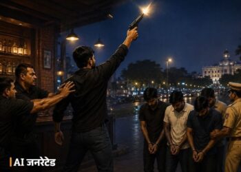 लखनऊ: सुशांत गोल्फ सिटी के ‘जन्नत बार’ के बाहर हवाई फायरिंग